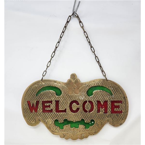 Brass Welcome Sign