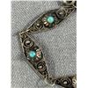 Image 2 : Delicate Vintage .925 Bracelet with Turquoise Stones