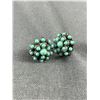 Image 3 : Vintage 925 Sterling Ring with Turquoise Stone & Screw back Earring with Turquoise Stones