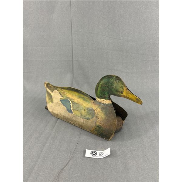 Vintage Johnson's Folding Fiberboard Male Duck Decoy