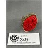 Image 1 : Nice Carved Cinnabar Ring. Size 7