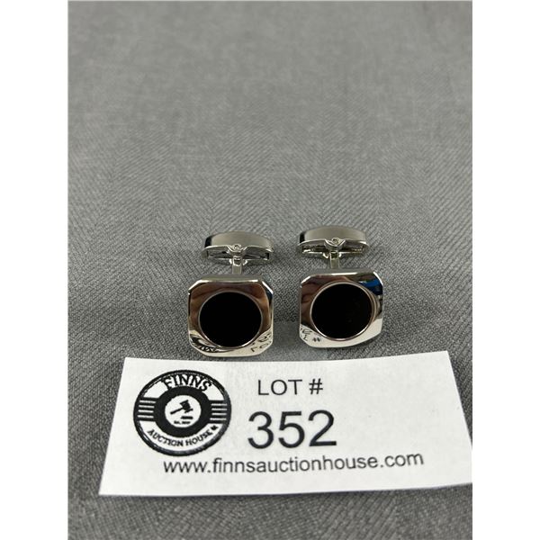 Pair of Blackberry's Cufflinks with Black Onyx Stones. Very Good Condition