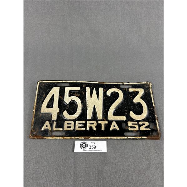 1952 Alberta License Plate