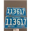 Image 2 : 1965 British Columbia License Plate Pair