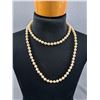 Image 2 : Extra length Pearls Necklace Knotted Between Each Pearl 32" L