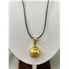 Image 2 : Gold Vermeil Ringing Harmony Bell Pendant With Black Adjustable Cord