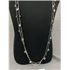 Image 2 : Double Strand & Extra Length Silver Necklace with Large Lobster Clasp