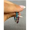 Image 3 : 2 Pairs of 925 Sterling Silver with Genuine Blue & Red Stones Hoop Earrings. 2 Blue and 1 Red Stone 