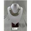 Image 1 : Unique Heavy Silver Plated Choker Necklace. 15-20" L In Good Condition