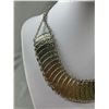 Image 2 : Unique Heavy Silver Plated Choker Necklace. 15-20" L In Good Condition