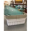 Image 1 : Lot Of 4 - 50 Gallon Rubbermaid Containers w/ Lids NO SHIPPING