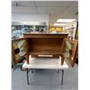 Image 2 : Vintage Buffet Top w/ Stained Glass Doors Nice Details. Farm House Style