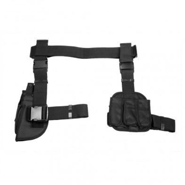 VISM Drop Leg Holster & Mag Pouch X4 - Black