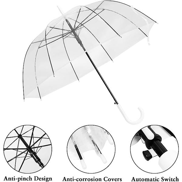 PAIR OF NEW 46  CLEAR UMBRELLAS