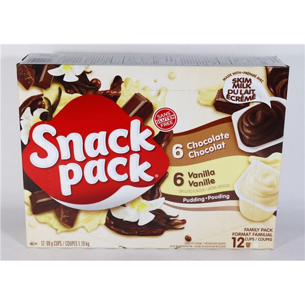 NEW CASE OF 12 SNACK PACK PUDDINGS