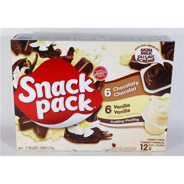 NEW CASE OF 12 SNACK PACK PUDDINGS