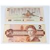 Image 1 : TWO CANADIAN 2 DOLLAR BILLS 1986