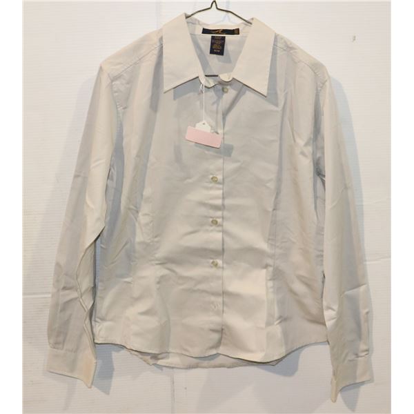 NEW WOMEN'S A.C. POLY/COTTON WORK SHIRT, SAND, MED