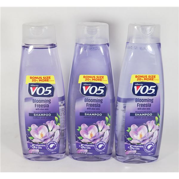 LOT OF 3 V05 BLOOMING FREESIA MOISTURIZING SHAMPOO