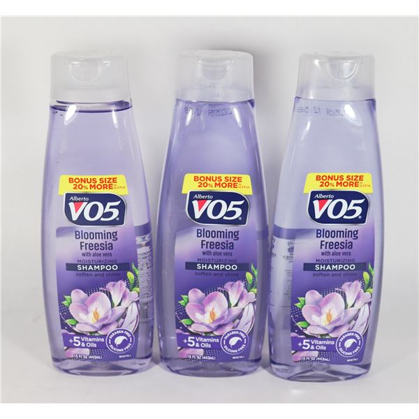 LOT OF 3 V05 BLOOMING FREESIA MOISTURIZING SHAMPOO