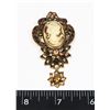 Image 1 : NEW CAMEO STYLE COFFEE RHINESTONE BROOCH