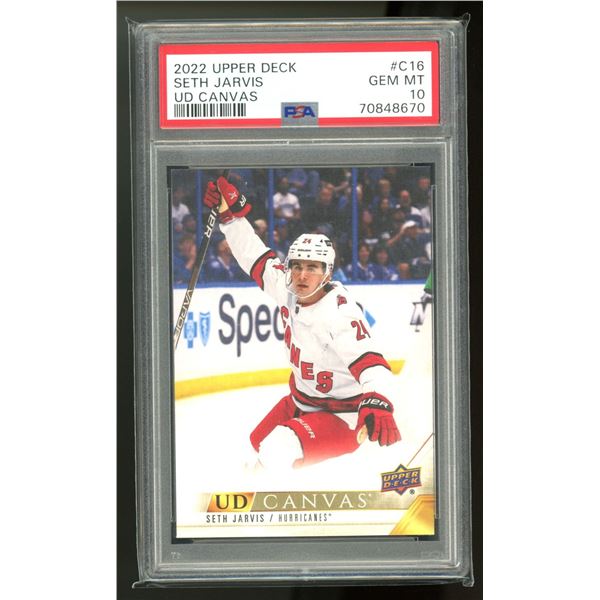 2022-23 Upper Deck Seth Jarvis Canvas PSA GEM MINT 10