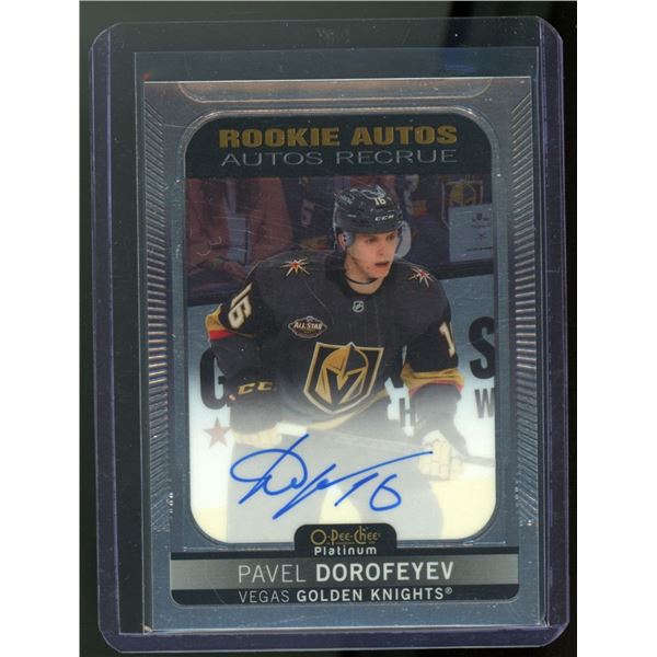 2021-22 O-Pee-Chee Platinum Rookie Autographs #RPD Pavel Dorofeyev