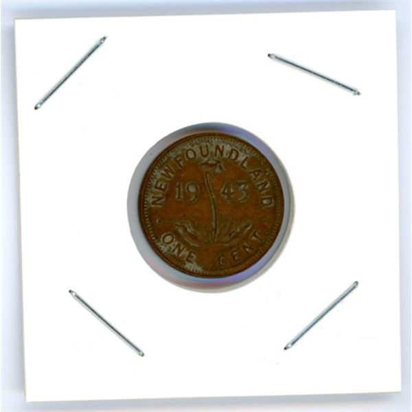 1943 Newfoundland Canada One 1 Small Cent Penny