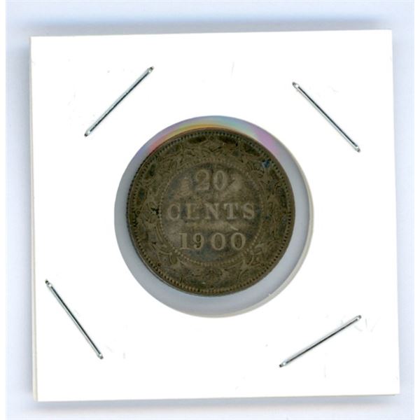 1900 Canadian Silver 20 Cent Newfoundland Coin