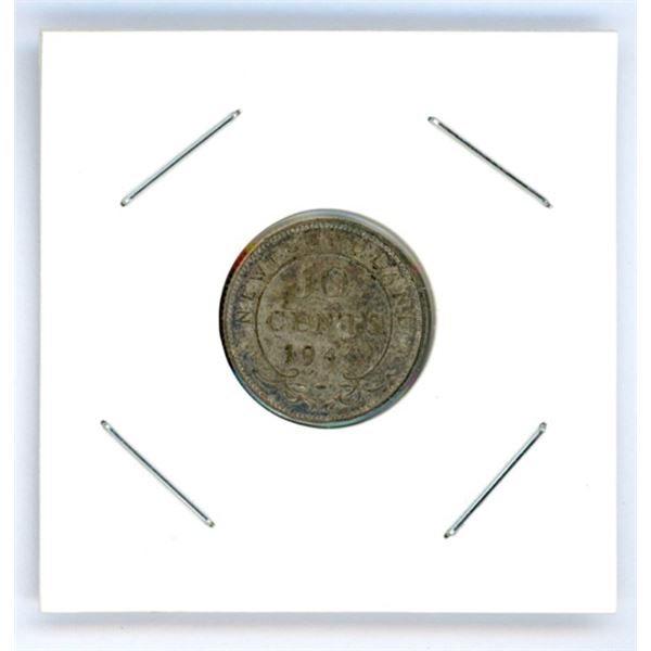 1944 Canadian Silver 10 Cent Newfoundland Coin