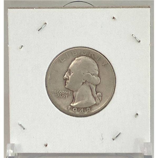 1948 USA Silver 25 Cent Coin