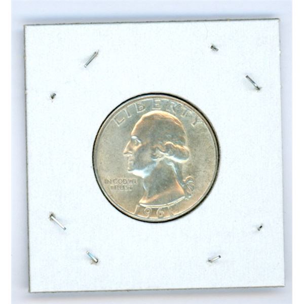1961 USA Silver 25 Cent Coin