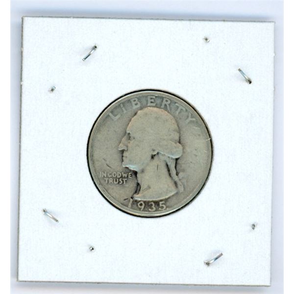 1935 USA Silver 25 Cent Coin
