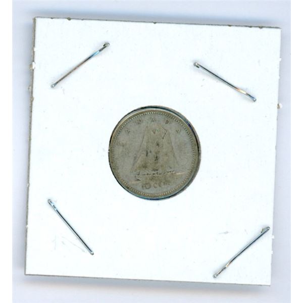 Canadian Silver 10 Cent Coin Date Unknown