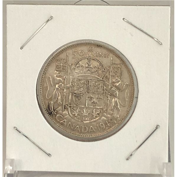1949 Canadian Silver 50 Cent Coin