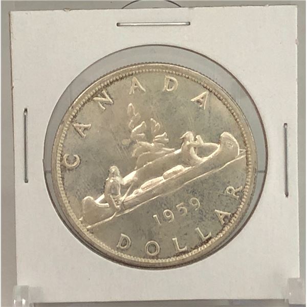 1959 Canadian Silver $1 Dollar Coin
