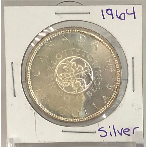 1964 Canadian Silver $1 Dollar Coin