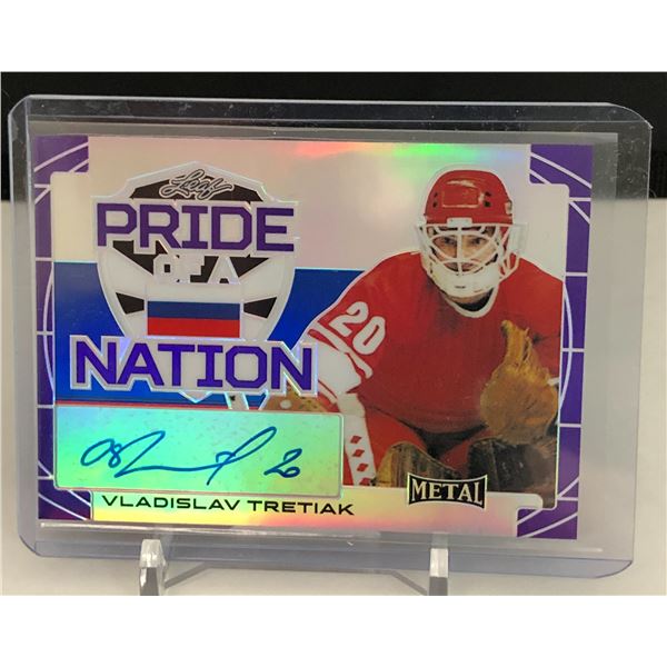 2015-16 Leaf Metal Pride of a Nation Prismatic Purple #PNVT1 Vladislav Tretiak 2/10