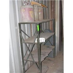 (3) SAFETY CANS & METAL SHELF