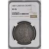 Image 1 : Great British, 1887, Queen Victoria Crown Silver coin, NGC XF45.