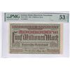 Image 1 : German States, Bayerische Notenbank, 1923, 5 Millionen Mark, 029074. PMG 53EPQ.