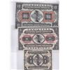 Image 1 : China, international Banking Corporation, 1910, lot of 3, 1/ 5/ 10 Dollars, Cut Cancelled Note, repa