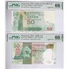 Image 1 : Lot of 2. Hong Kong, Bank of China Ltd. 2003 & HK & Shanghai Banking Corp.  2010. $50, Same S/N: AN4