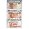 Image 1 : Lot of 3. Same S/N: AY 444444. of the highest Denomination $1000 of 3 differient bank of HK, includi