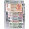 Image 1 : Standard Chartered Bank, 1993, lot of 7, Same S/N: A/ AA 888876, $10/ $20/$50/$100/$500/$1000. PMG 6