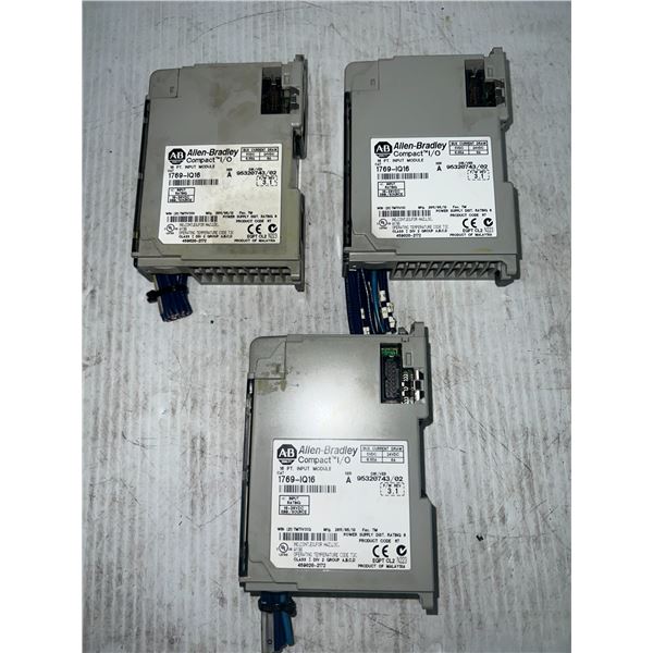 Lot of (3) Allen-Bradley #1769-IQ16 Modules