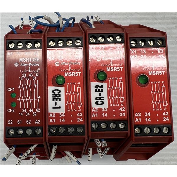 Lot of (4) Allen Bradley Safety Relays #MSR132E / #MSR5T