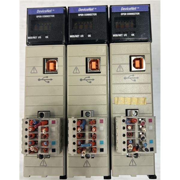 Lot of (3) Allen Bradley #1756-DNB Series D Communication Modules