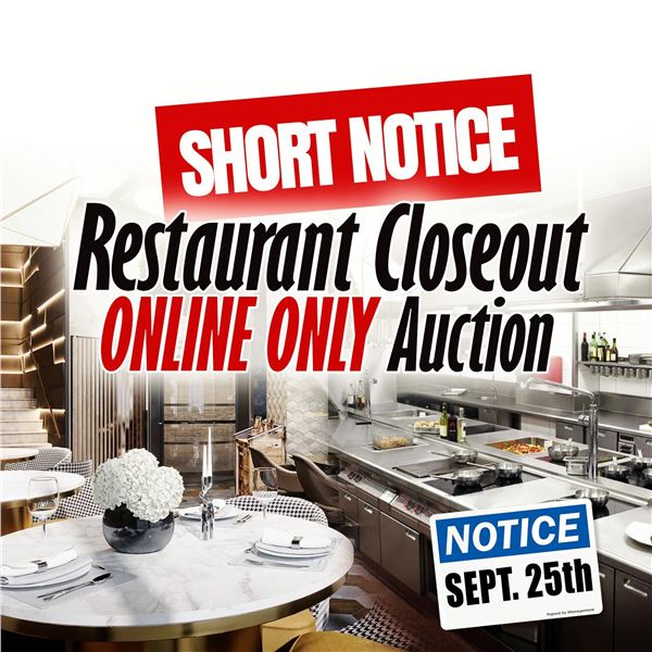 WELCOME TO YOUR SEPTEMBER RESTAURANT AUCTION.