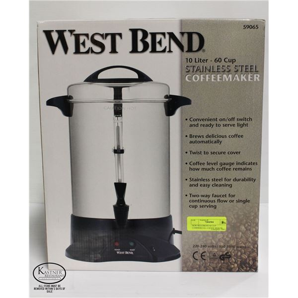 NEW WESTBEND 60 CUP COMMERCIAL COFFEE MAKER